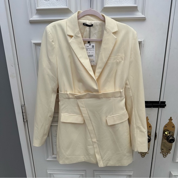 Zara Cream Blazer Dress - Size MEDIUM - Picture 3 of 8